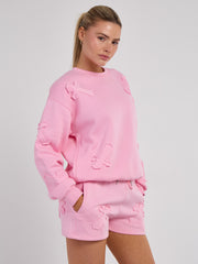 Crucifix Sweined Sweinshirt & Shorts Fleece Coord