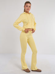 Interlock Cropped Zip Hoodie and Flared Trouser Set