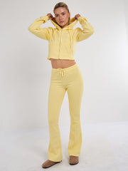 Interlock Cropped Zip Hoodie and Flared Trouser Set