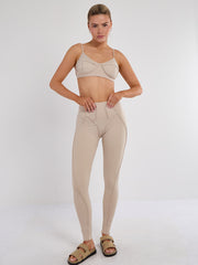 Nahtdetail Bralet und Leggings