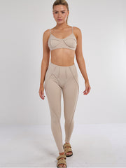 Nahtdetail Bralet und Leggings