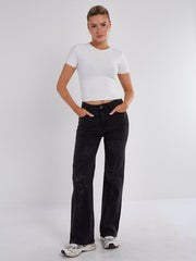 Denim -Jeans gerade Bein