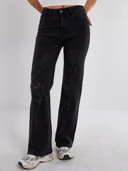 Denim -Jeans gerade Bein