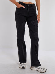 Denim -Jeans gerade Bein