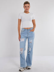 Denim -Jeans gerade Bein