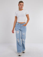 Denim -Jeans gerade Bein