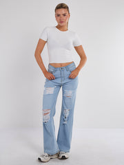 Denim -Jeans gerade Bein