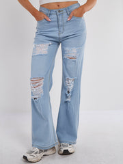 Denim -Jeans gerade Bein