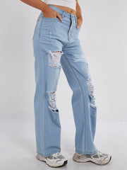 Denim -Jeans gerade Bein