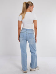 Denim -Jeans gerade Bein