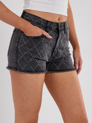 Pantalones cortos de mezclilla de diamante
