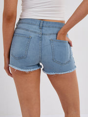 Pantalones cortos de mezclilla de diamante