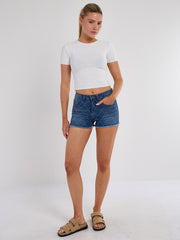 Pantalones cortos de mezclilla de diamante