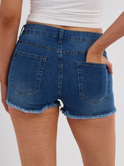 Pantalones cortos de mezclilla de diamante