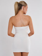 Schnäppchen von Knoten vorderen Bandeau Mini -Kleid ausschneiden