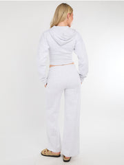 Bijgesneden rits omhoog Hood Sweatshirt & Wide Leg Trouser Tracksuit