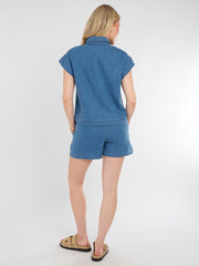 Botón acanalado a través de la coordenina de la parte superior y los pantalones cortos (copia)