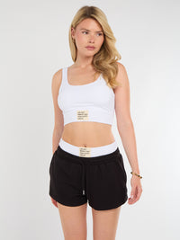 Ribbed Sports Bralet & Shorts Co-ord - Black
