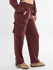 Cropped Zip Up Sweatshirt & Cargo Trouser Tracksuit