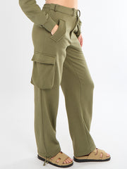 Cropped Zip Up Sweatshirt & Cargo Trouser Tracksuit