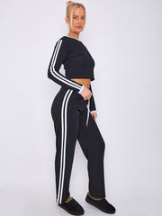 Rippen Crop Top & Hosener Koordnungsmittel mit Streifendetails
