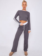 Rippen Crop Top & Hosener Koordnungsmittel mit Streifendetails