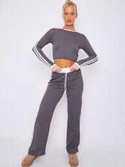 Rippen Crop Top & Hosener Koordnungsmittel mit Streifendetails