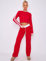 Rippen Crop Top & Hosener Koordnungsmittel mit Streifendetails