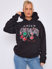 Juicy Cherry Print Graphic Hoodie