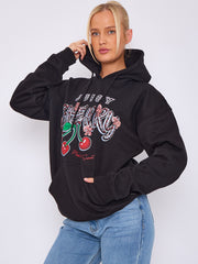Juicy Cherry Print Graphic Hoodie