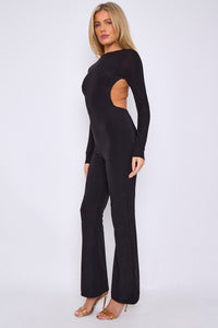Open Back Slinky Jumpsuit - Black