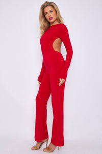 Open slinky jumpsuit - Red