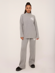 Geribbelde gebreide loungewear-set