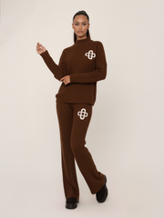 Geribbelde gebreide loungewear-set