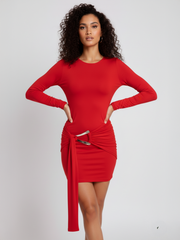 Buckle Detail Bodycon Mini Dress