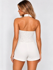 Lace Halter Neck Bodysuit & Short Co-ord