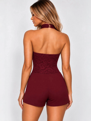 Lace Halter Neck Bodysuit & Short Co-ord