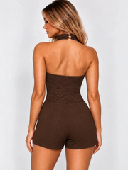 Lace Halter Neck Bodysuit & Short Co-ord
