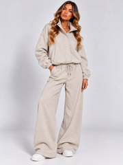 Textured Wide-Leg Lounge Co-Ord Set