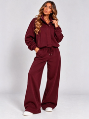 Textured Wide-Leg Lounge Co-Ord Set