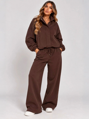 Textured Wide-Leg Lounge Co-Ord Set