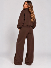 Textured Wide-Leg Lounge Co-Ord Set