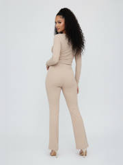 Long Sleeve Button Top & Wide Leg Trouser Set