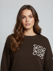 Long Sleeve Knitted Top & Wide Leg Trousers Co-ord
