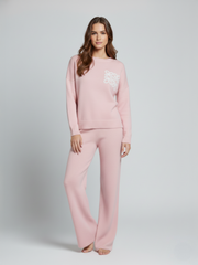Long Sleeve Knitted Top & Wide Leg Trousers Co-ord