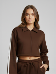 Stripe Zip Up Tracktop & Jogger Set