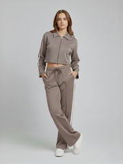 Stripe Zip Up Tracktop & Jogger Set