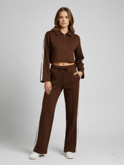 Stripe Zip Up Tracktop & Jogger Set