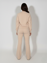 Cropped hoodie en joggingfleece, combi-set