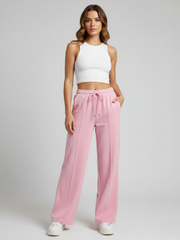 Joggers de polar con pernera ancha y detalle de 3 costuras (copia)